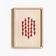 Abstract painting on paper, dark red illustration signed Eawy.