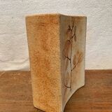 Ceramic Vase Vallauris Raymonde Leduc Herbarium Vintage
