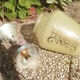 Oblong pendant lamp in decorated glass, vintage