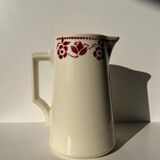 Large pitcher Badonviller red flowers