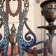 Pair of Candelabra Chandelier Champlevé Enamel Napoleon III Barbedienne