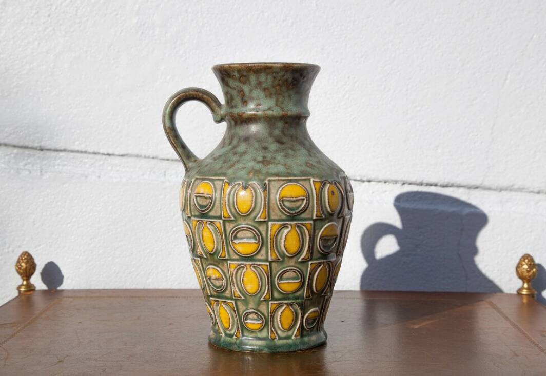 West Germany Uebelacker vase 1681/20, German ceramic vase, flower pot, pottery, decoration