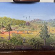 ROMME Joseph, animated naive landscape HST Haiti 20th century