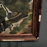 Oil on canvas early 20th century by Fernande Prudhomme 1910 landscape of North Denain