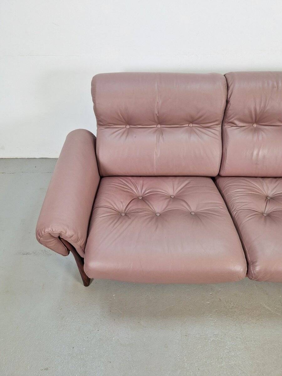 Vintage Teak Leather Sofa from Coja, Netherlands, 1960s