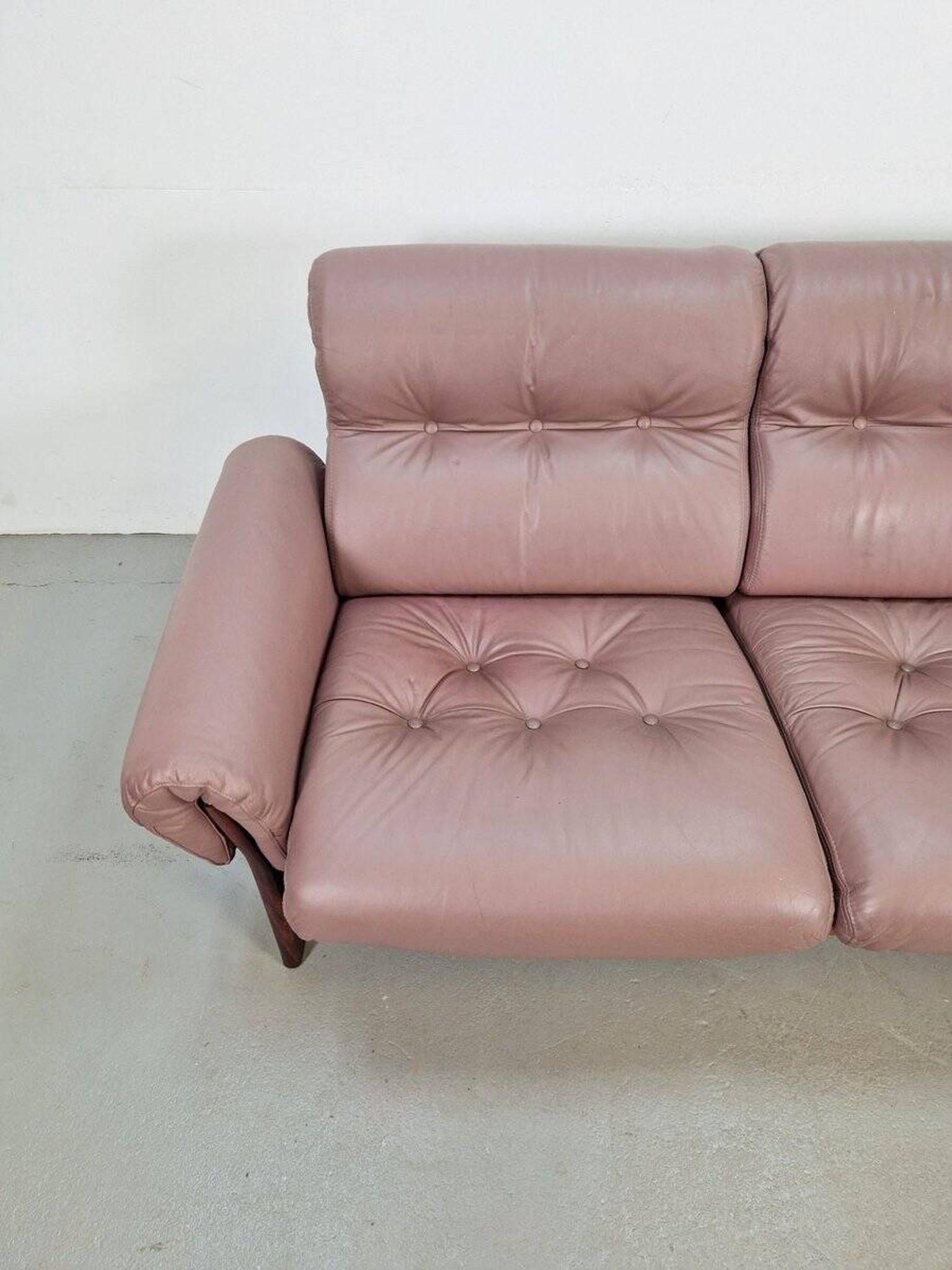 Vintage Teak Leather Sofa from Coja, Netherlands, 1960s