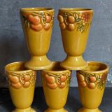 Five slurry mugs with vintage summer fruit