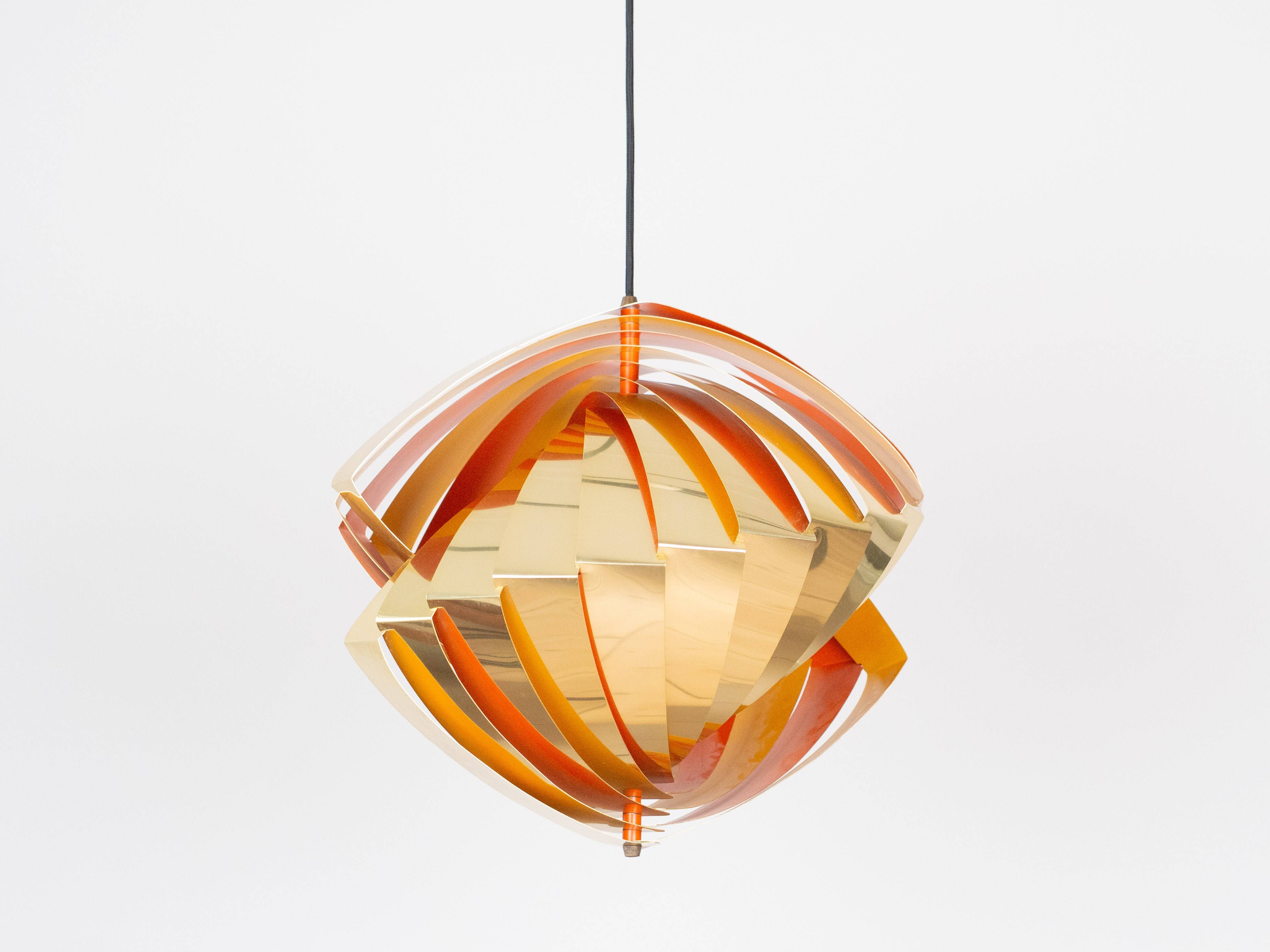 Danish vintage pendant lamp Konkylie by Louis Weisdorf, Lyfa, 1963