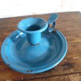 Former candleholder in blue enamel