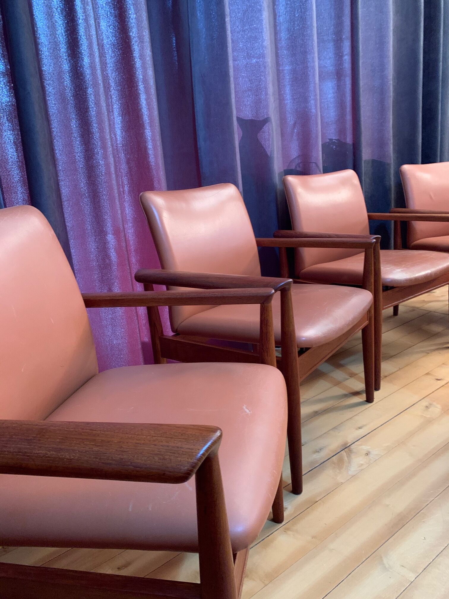 Set of six Diplomat armchairs, model 209 by Finn Juhl, Cado, 1960s