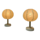 Paire de lampes de table cocoon par Goldkant Leuchten 1960