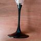 7 Luminarc Domino flutes, black opal tempered vintage glass.