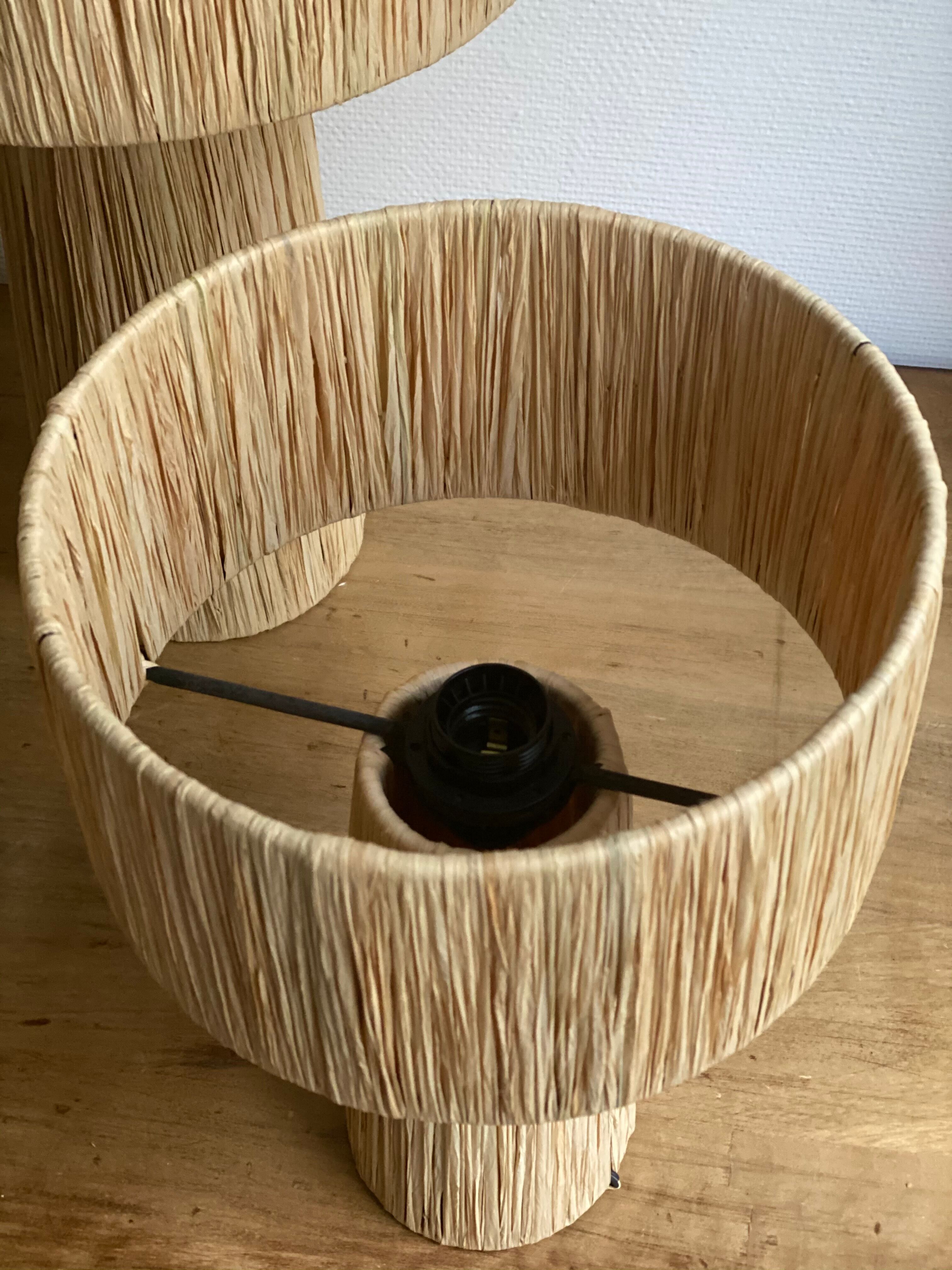 Minimalist rattan bedside lamp