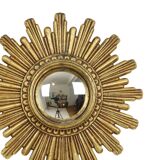 Vintage Sunburst Mirror Gold Convex 24cm