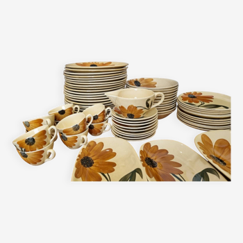 Service of 70 pieces gien sunflower model