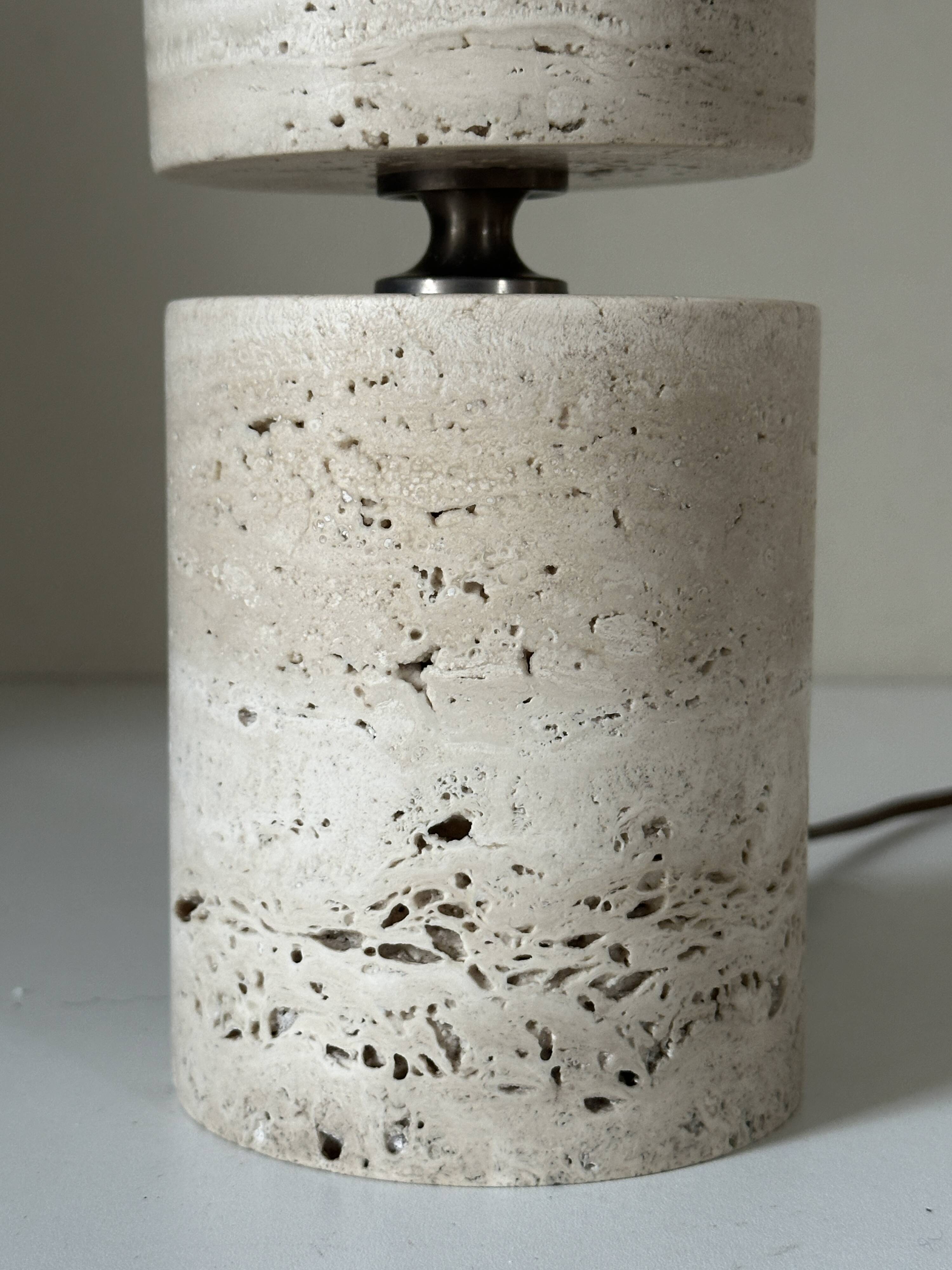 Vintage travertine lamp design 60s 70s