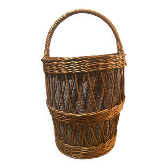Large rattan wicker toy laundry basket