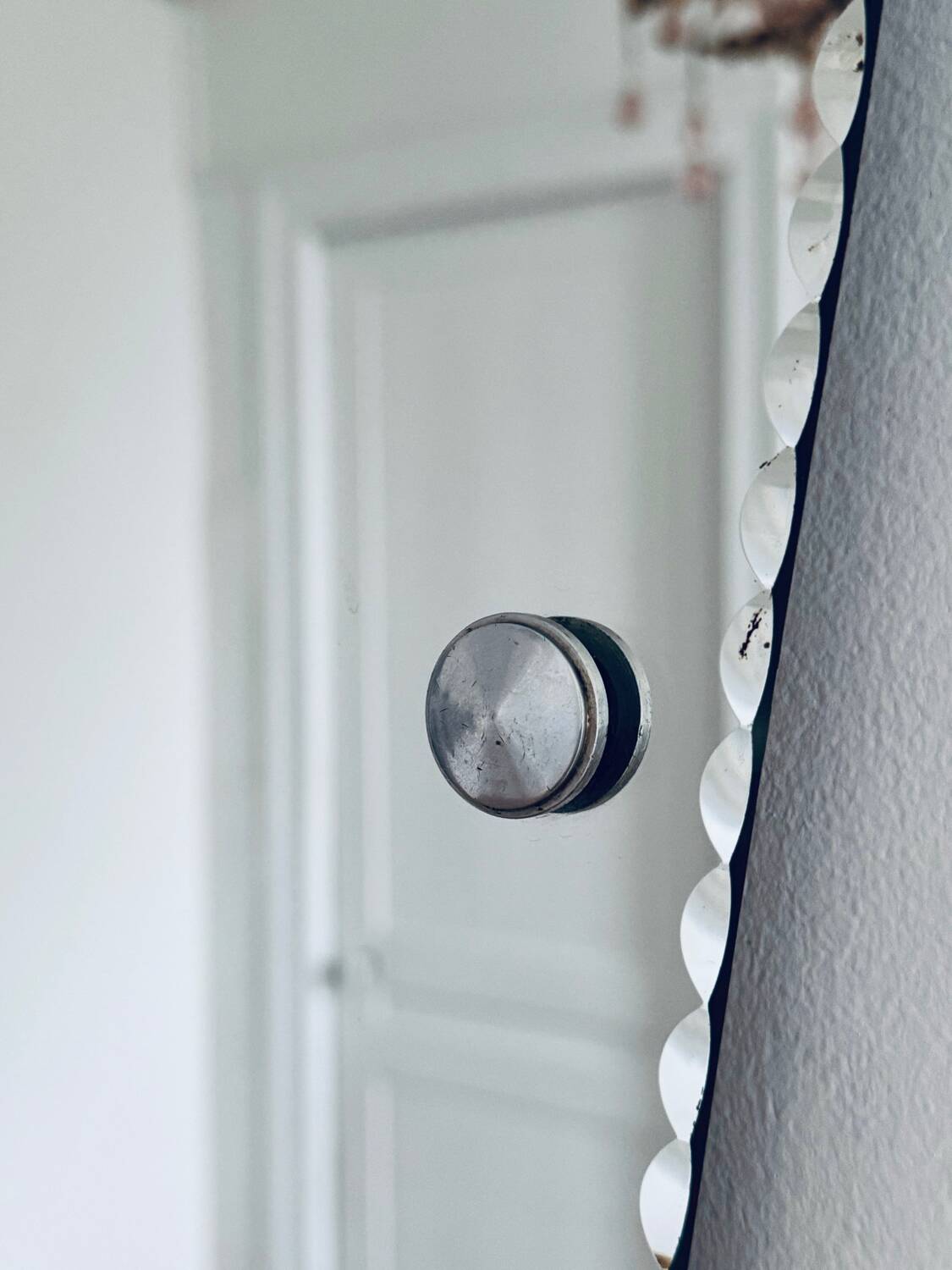 Antique chiseled beveled wall mirror