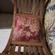 CURULE seat in antique Roman style, restored in teak wood and jacquard satin fabric