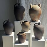 Very large beige jar with 2 handles H49