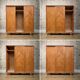 Armoire parisienne penderie porte coulissante chêne brut massif 1960