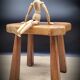 Quadripod solid wood stool