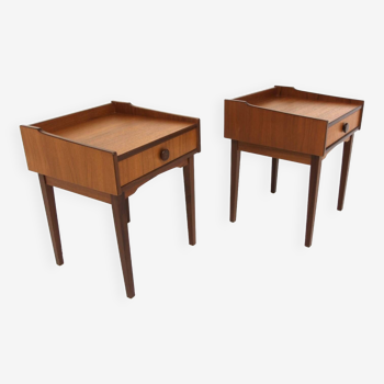 Set of 2 teak bedside tables, Sweden, 1960