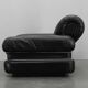 Fauteuil Pompon italien des années 1970 en similicuir noir, signé Ceriotti