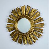Mid-century gilded wooden sunburst mirror, Italy, 1950