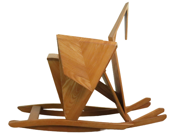 Sculptural rocking chair origami bird