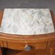 Bedside table, wooden nightstand with marble plate, art deco furniture, vintage furniture
