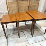 Vintage Scandinavian nesting coffee table in solid teak