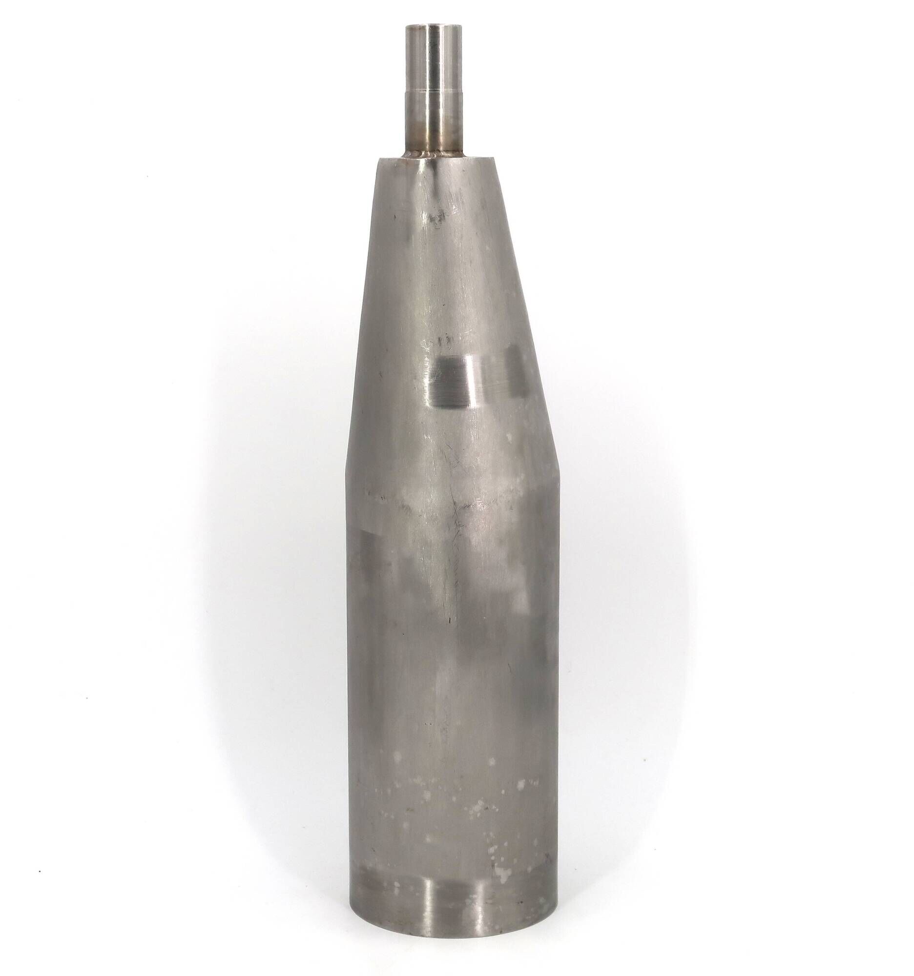 Stainless steel bottle in the style of Philolaos Tloupas.
