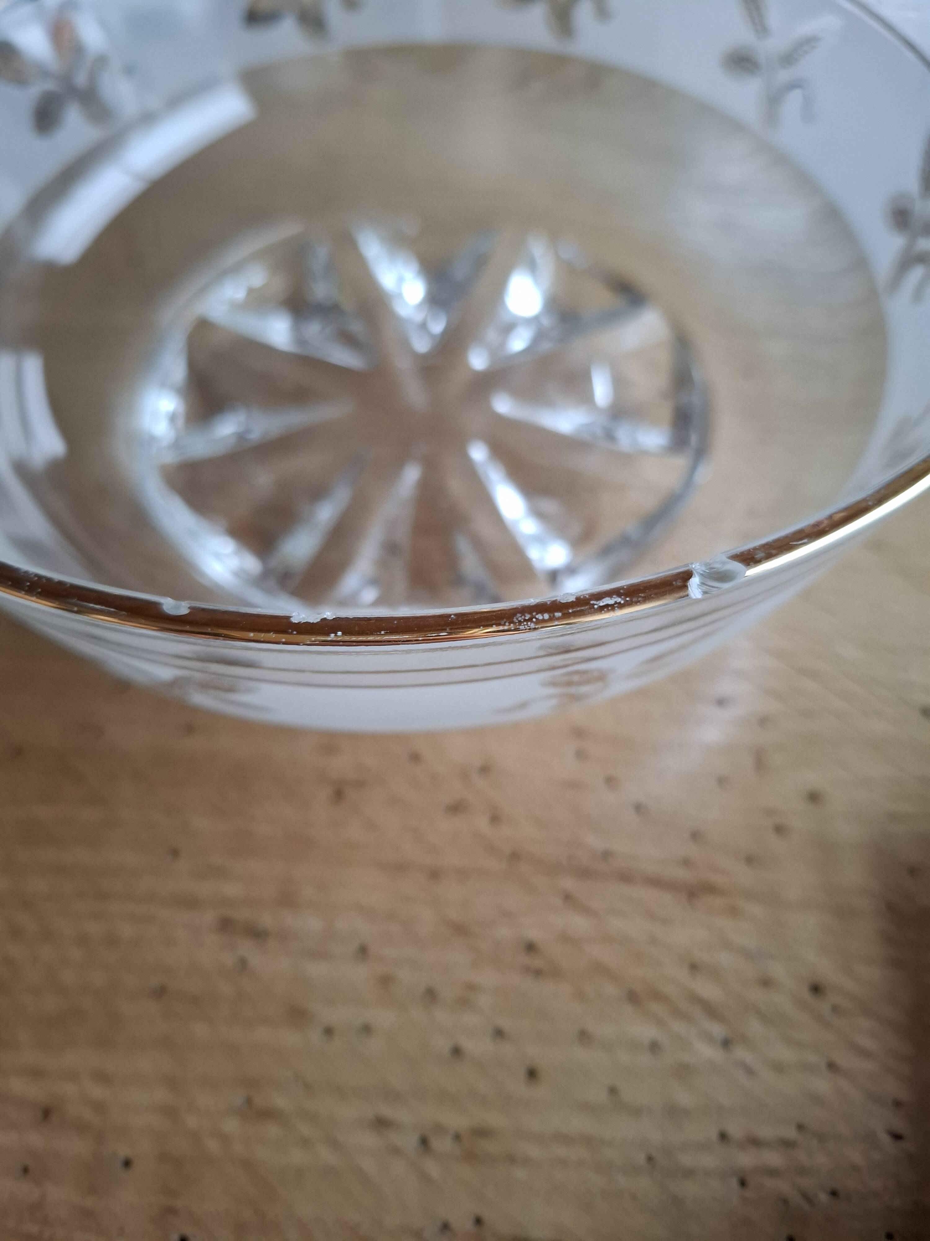 Vintage dessert service in cut glass