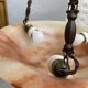 Antique alabaster Art Deco plafonnier chandelier
