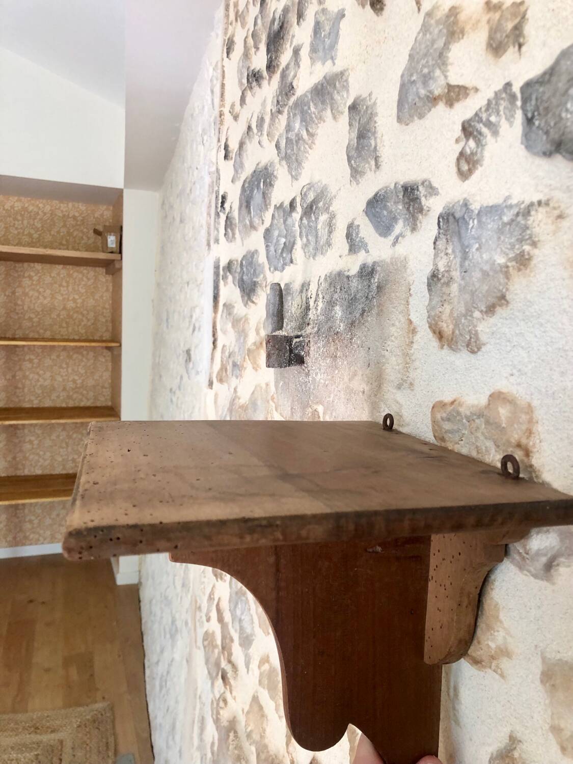 Antique wooden shelves