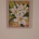 Original Swedish oil on panel from the mid-century – white lilies