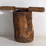 Grand mortier et pilon anciens de style wabi-sabi (c.1920) #78