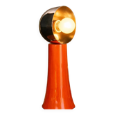 Lampe Space Age orange vintage 1970 – métal laqué & chrome