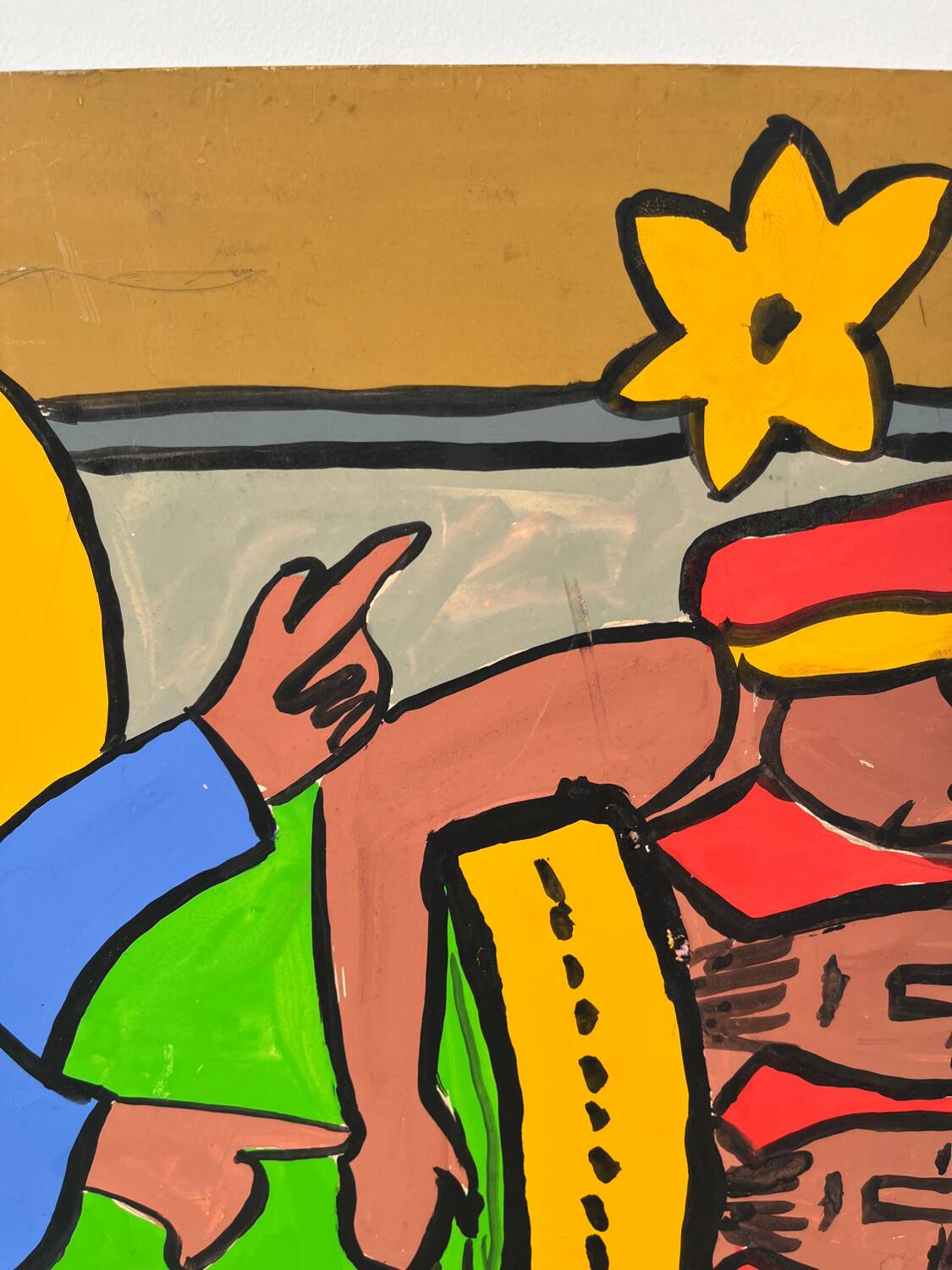 The angel Gabriel and the Magi, oil on paper signed John.