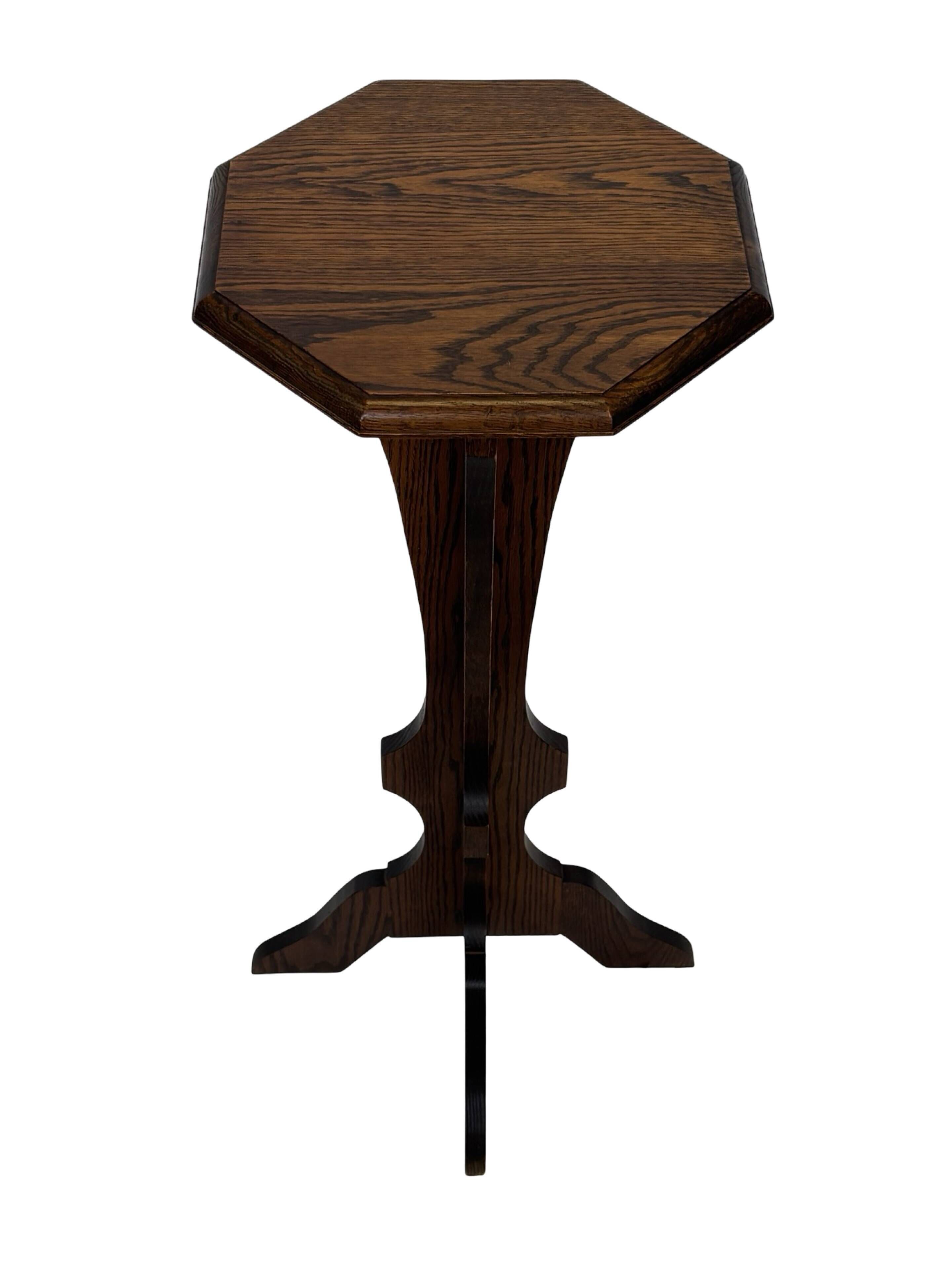 Vintage Plant Stand Side Table Oak Design minimalist