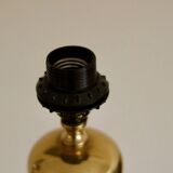 Pair of tall mid-century Swedish brass bobbin lamps by Aneta