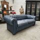 Canapé chesterfield en cuir bleu