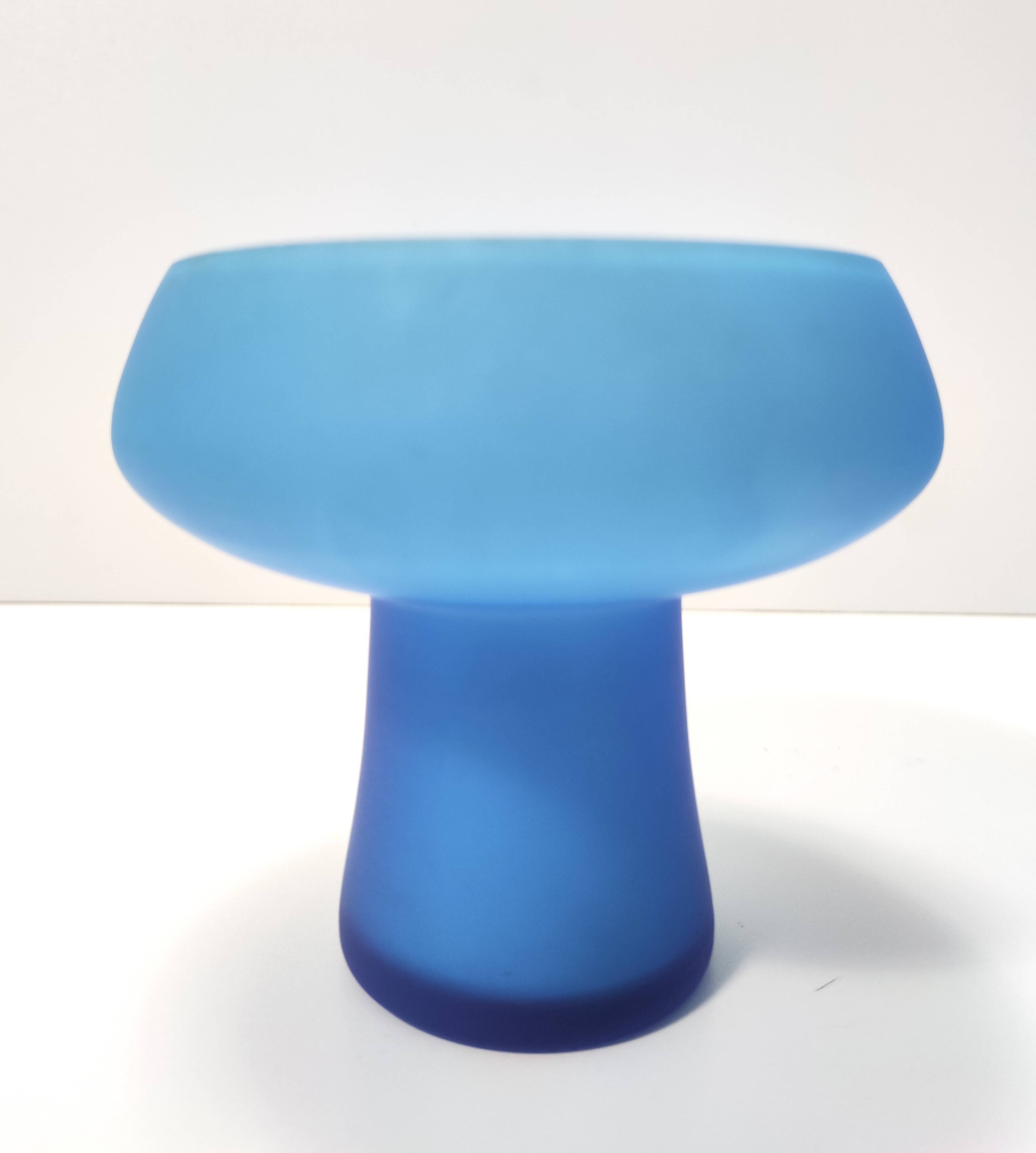 Pair of Cyan Murano Cased Glass Vases by Carlo Moretti, Italy