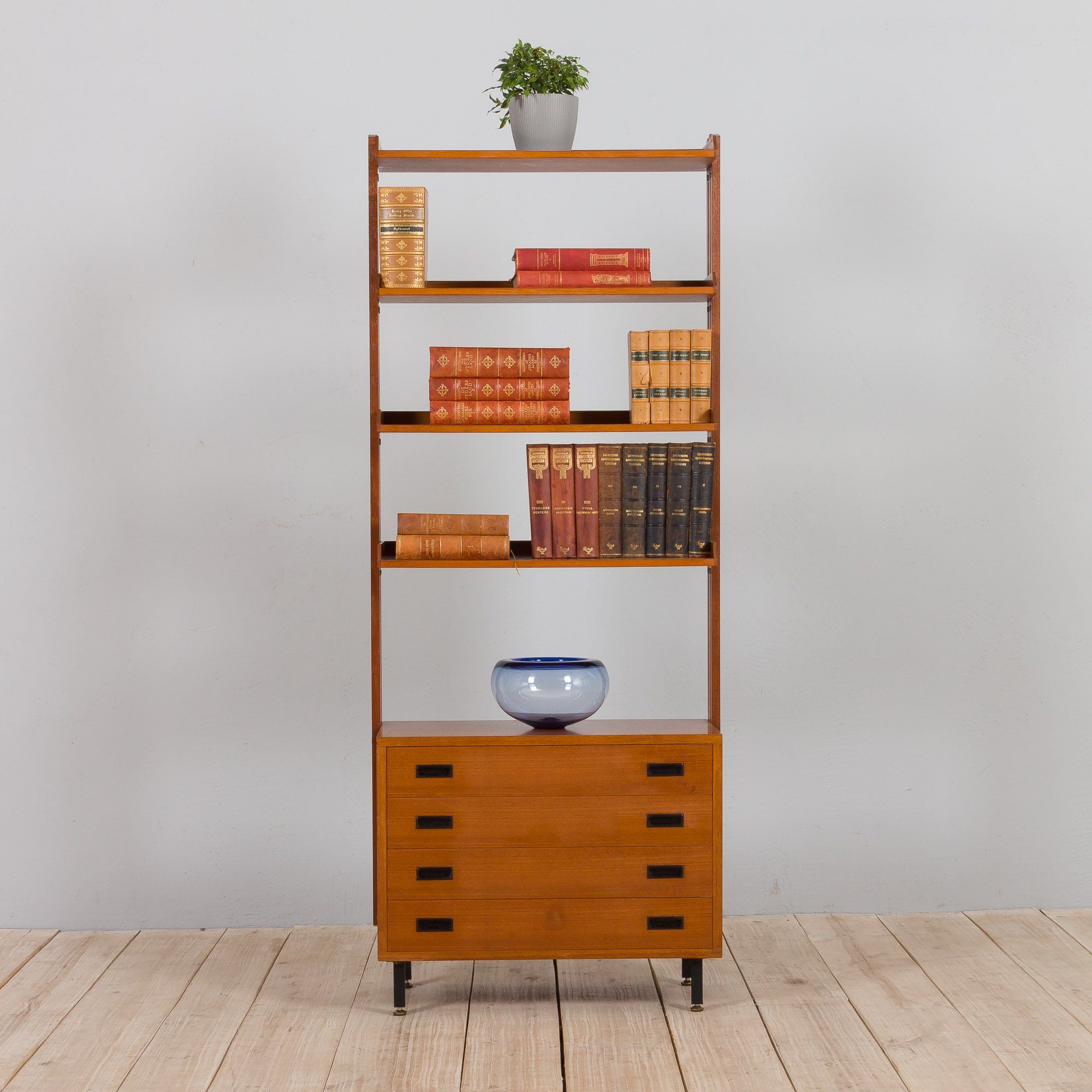 Italian teak free standing wall unit 1970s