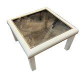 Lacquered metal pedestal table from the 70s