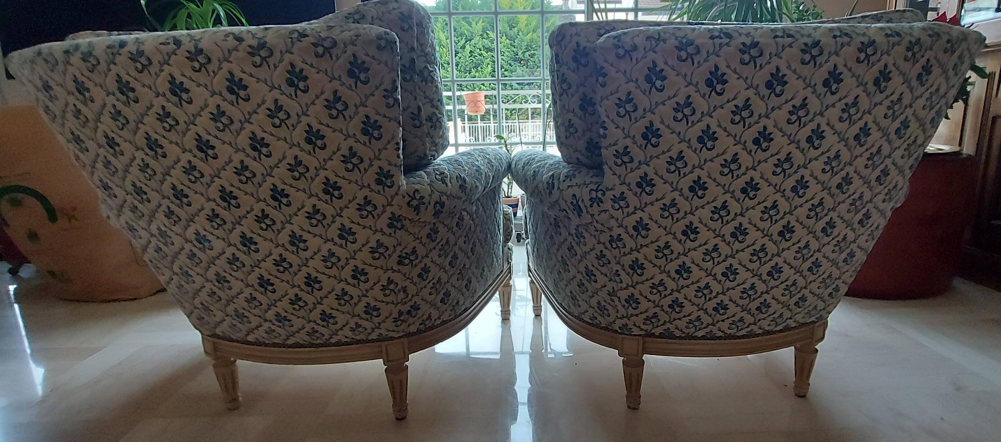 2 Louis XVI style Bergères