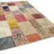 Hand-knotted oriental overdyed 203 cm x 292 cm multicolor patchwork carpet