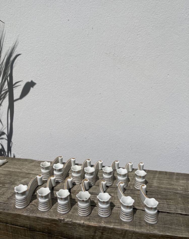 14 Limoges soliflore knife holders