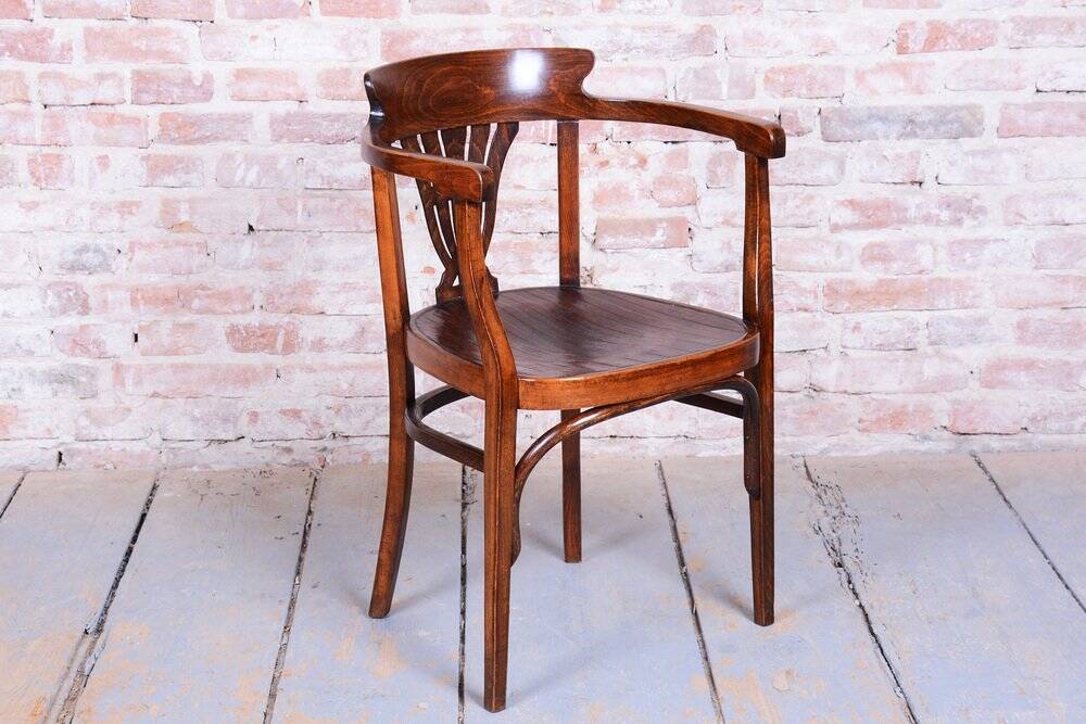 Art Deco Beech Armchair from Fischel, Slovakia, 1900s